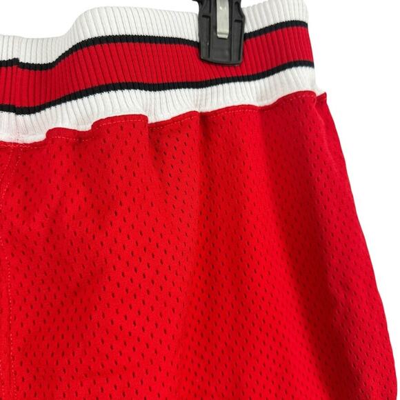 Vintage 90s NBA Chicago Bulls Champion Pro Cut Game Shorts sz 38 Red USA Made - Picture 13 of 16